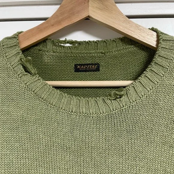 COPY - Kapital 5G Smiley Distressed Knit Sweater - Picture 7 of 8